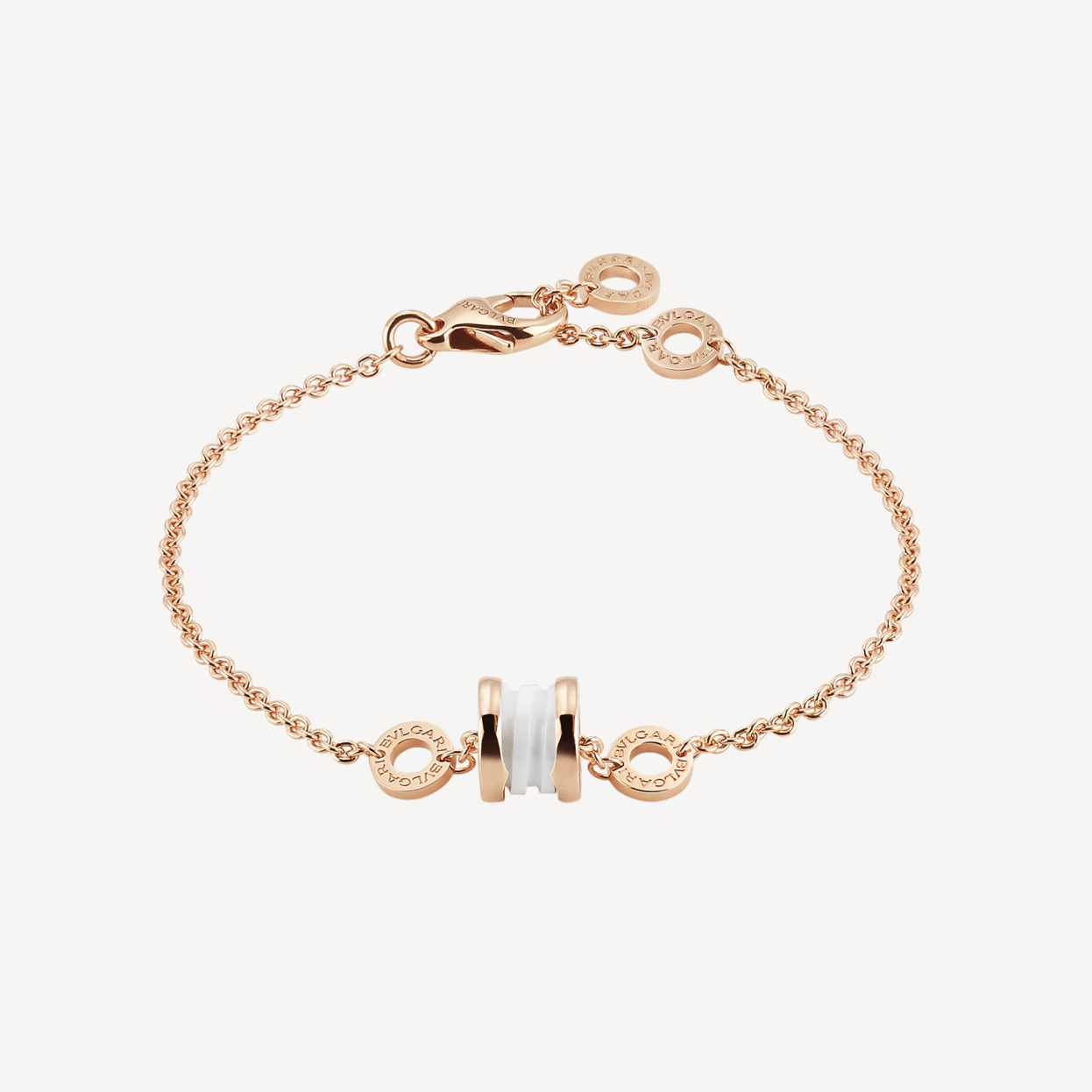 [Topon Jewelry]ZERO 1 SOFT PINK GOLD AND WHITE CERAMIC BRACELET