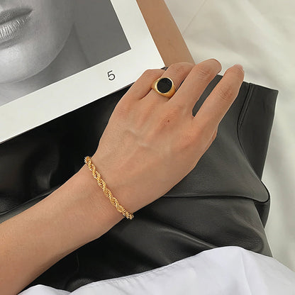 [Topon]Clara Rope Chain Gold Bracelet