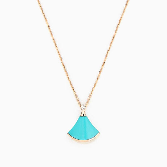 [Topon Jewelry]DREAM NECKLACE TURQUOISE PINK GOLD