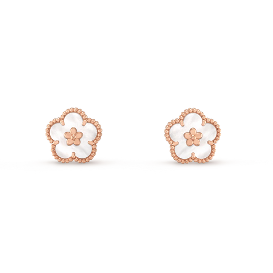 [Topon Jewelry]LUCKY PINK GOLD WHITE MOP EARRINGS