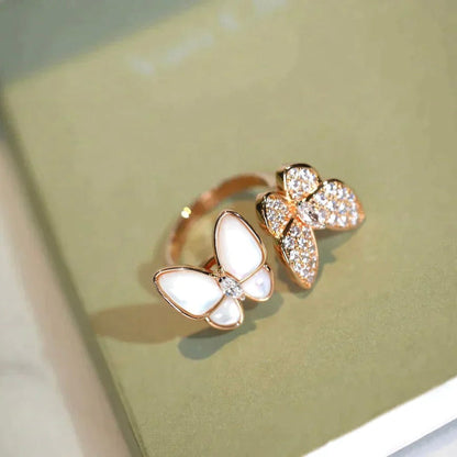 [Topon Jewelry]TWIN BUTTERFLY DIAMOND MOP RING