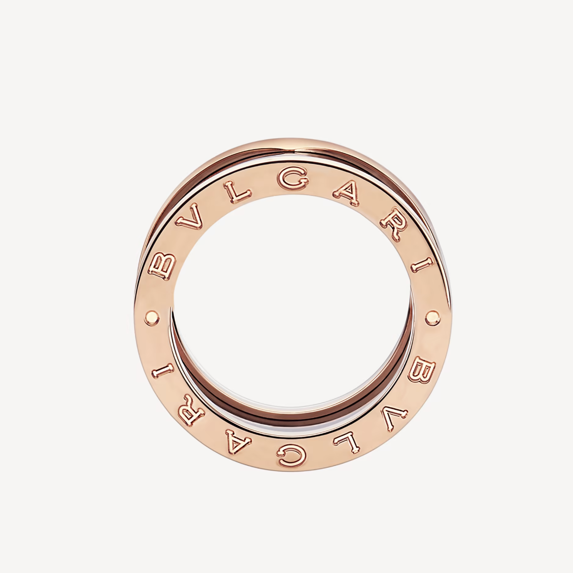 [Topon Jewelry]ZERO 1 FOUR-BAND LOOPS AND BLACK CERAMIC SPIRAL PINK GOLD RING