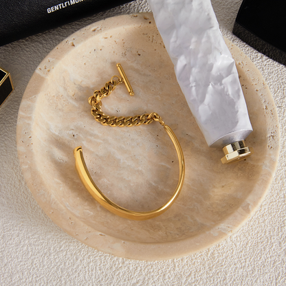 [Topon]Myrna Chained Gold Bangle