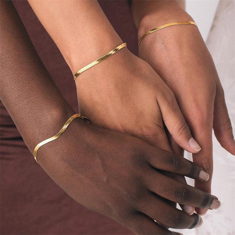 [Topon]Vida Gold Herringbone Bracelet