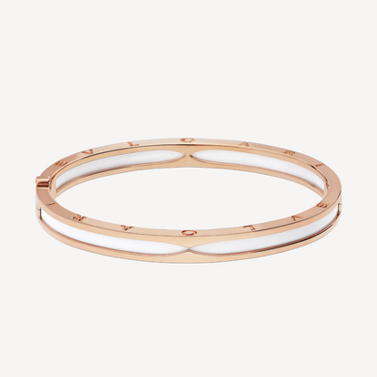 [Topon Jewelry]ZERO 1 PINK GOLD WITH WHITE CERAMIC BRACELET