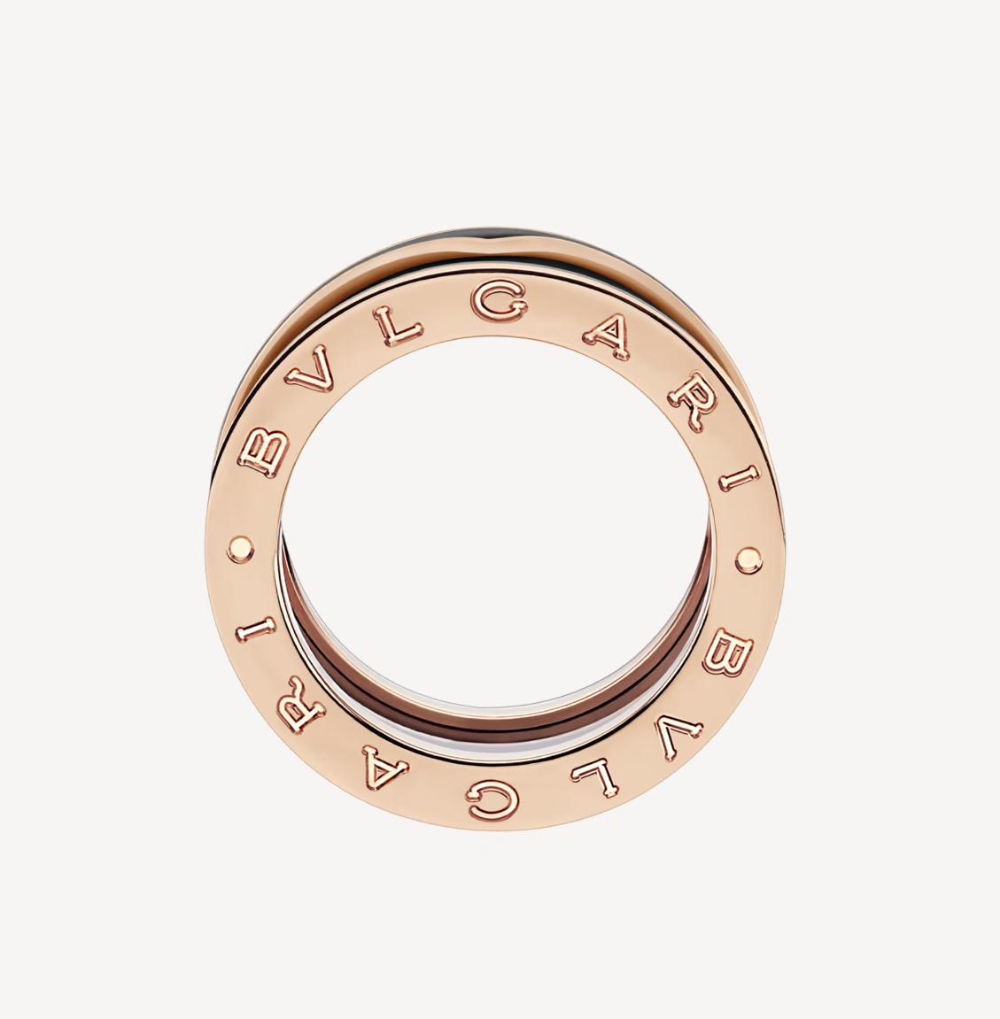 [Topon Jewelry]ZERO 1 TWO-BAND WITH MATTE BLACK CERAMIC PINK GOLD RING