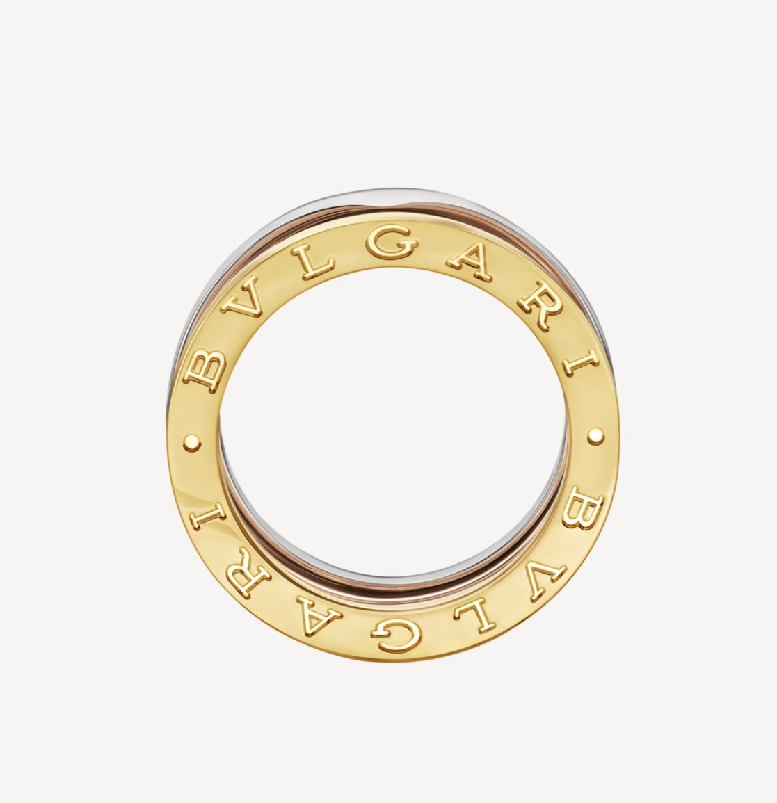 [Topon Jewelry]ZERO 1 THREE-BAND ROSE WHITE AND YELLOW RING