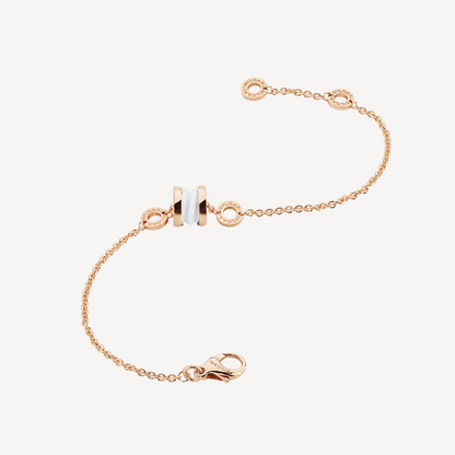 [Topon Jewelry]ZERO 1 SOFT PINK GOLD AND WHITE CERAMIC BRACELET