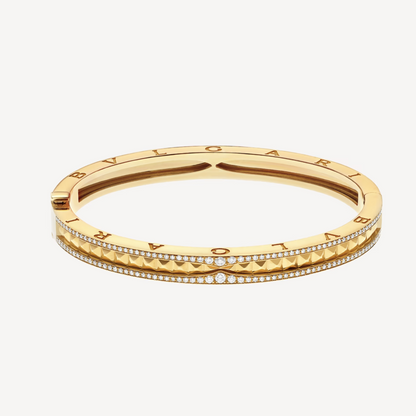 [Topon Jewelry]ZERO 1 SPIRAL AND PAVED DIAMOND GOLD BRACELET