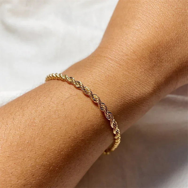 [Topon]Gigi Rope Chain Gold Bracelet