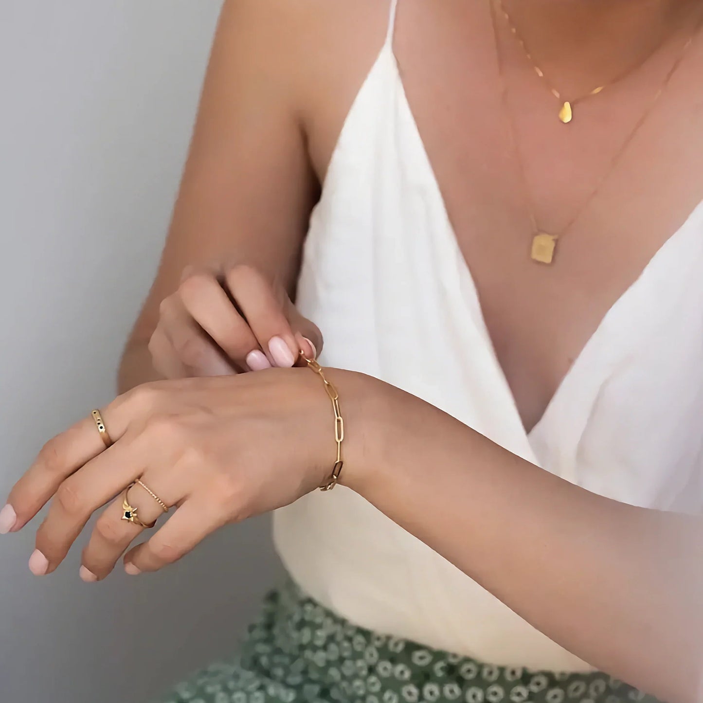 [Topon]Eloise Gold Paperclip Bracelet