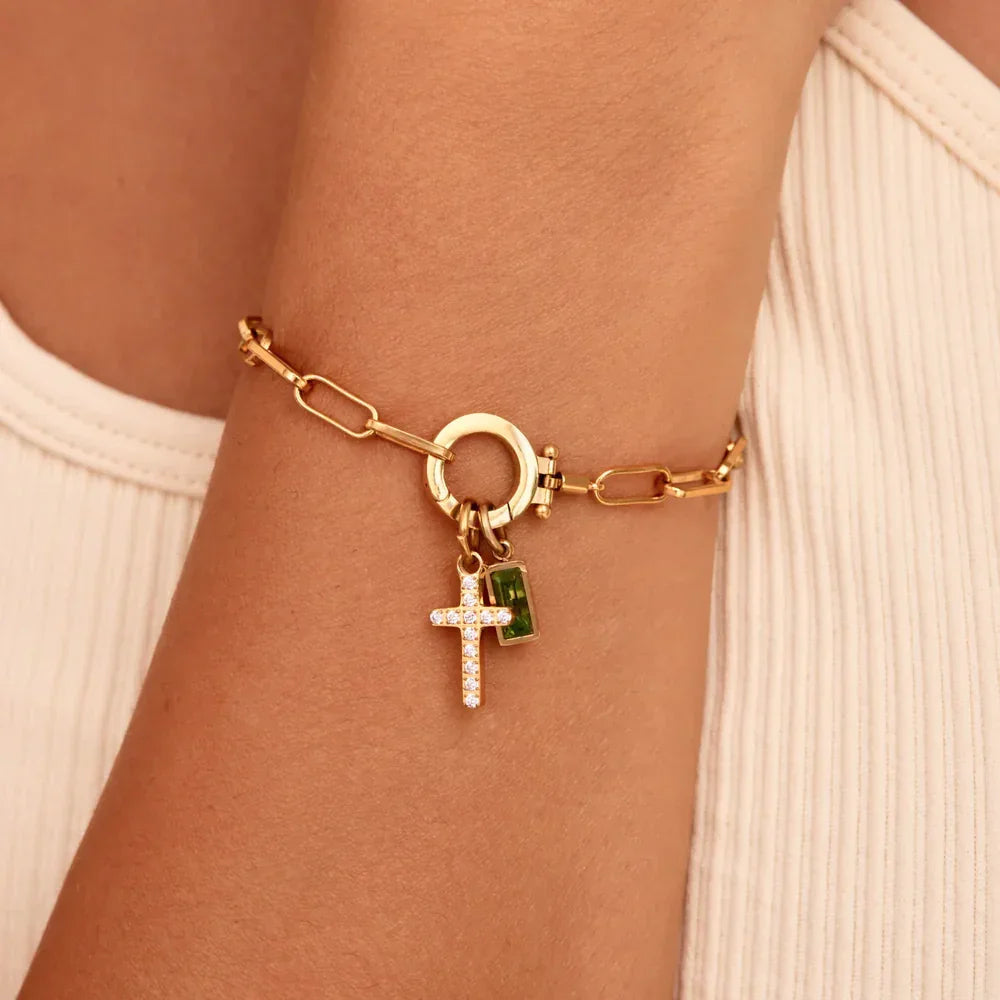 [Topon]Annabella Birthstone Cross Bracelet