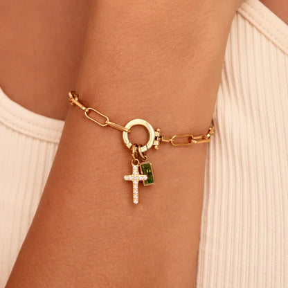 [Topon]Annabella Birthstone Cross Bracelet
