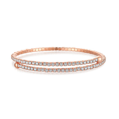 Row of Diamonds Round Fashion Bracelet