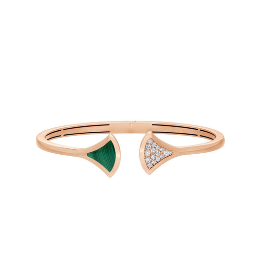 [Topon Jewelry]DREAM BRACELET OPEN MALACHITE PINK GOLD