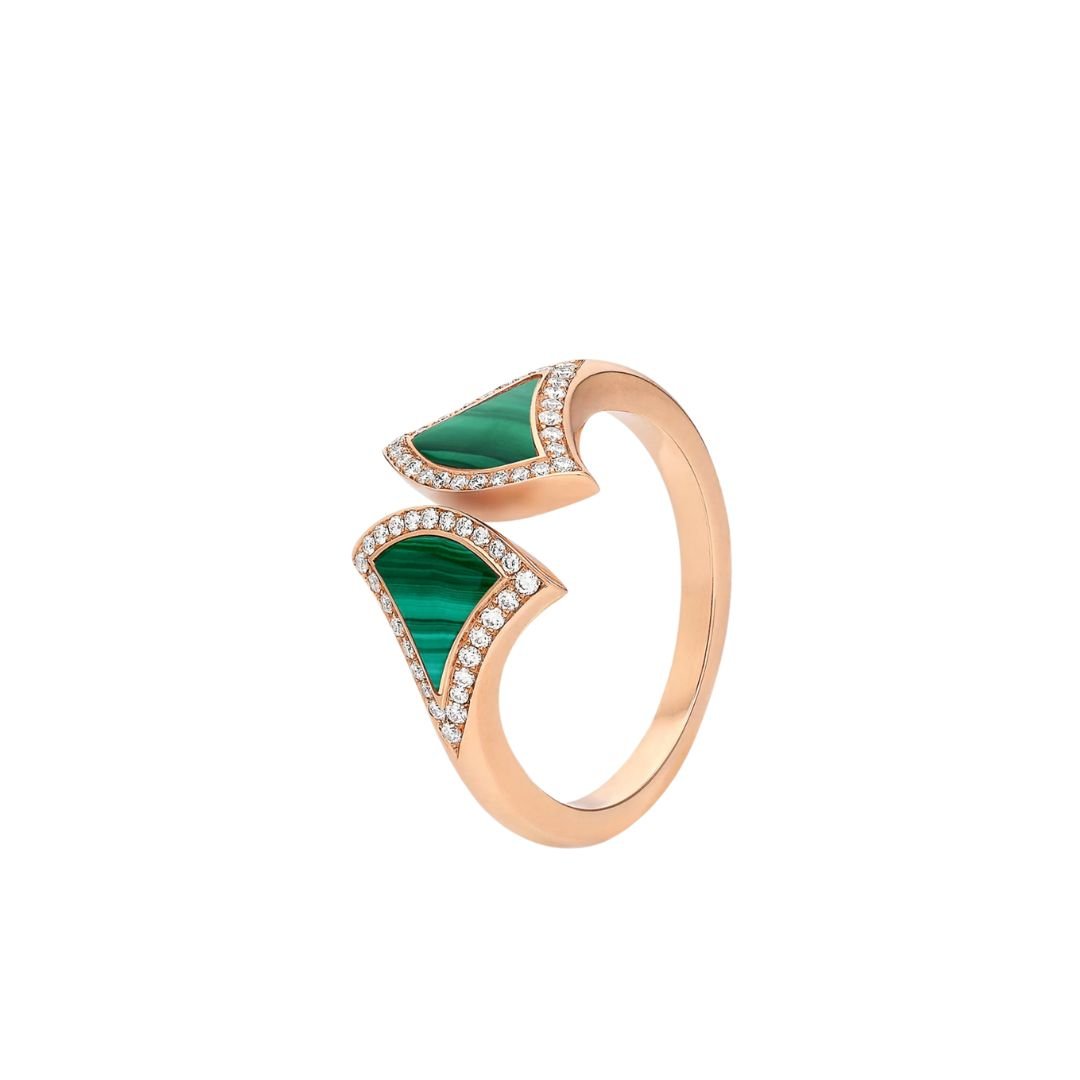 [Topon Jewelry]DREAM MALACHITE DIAMOND OPEN RING