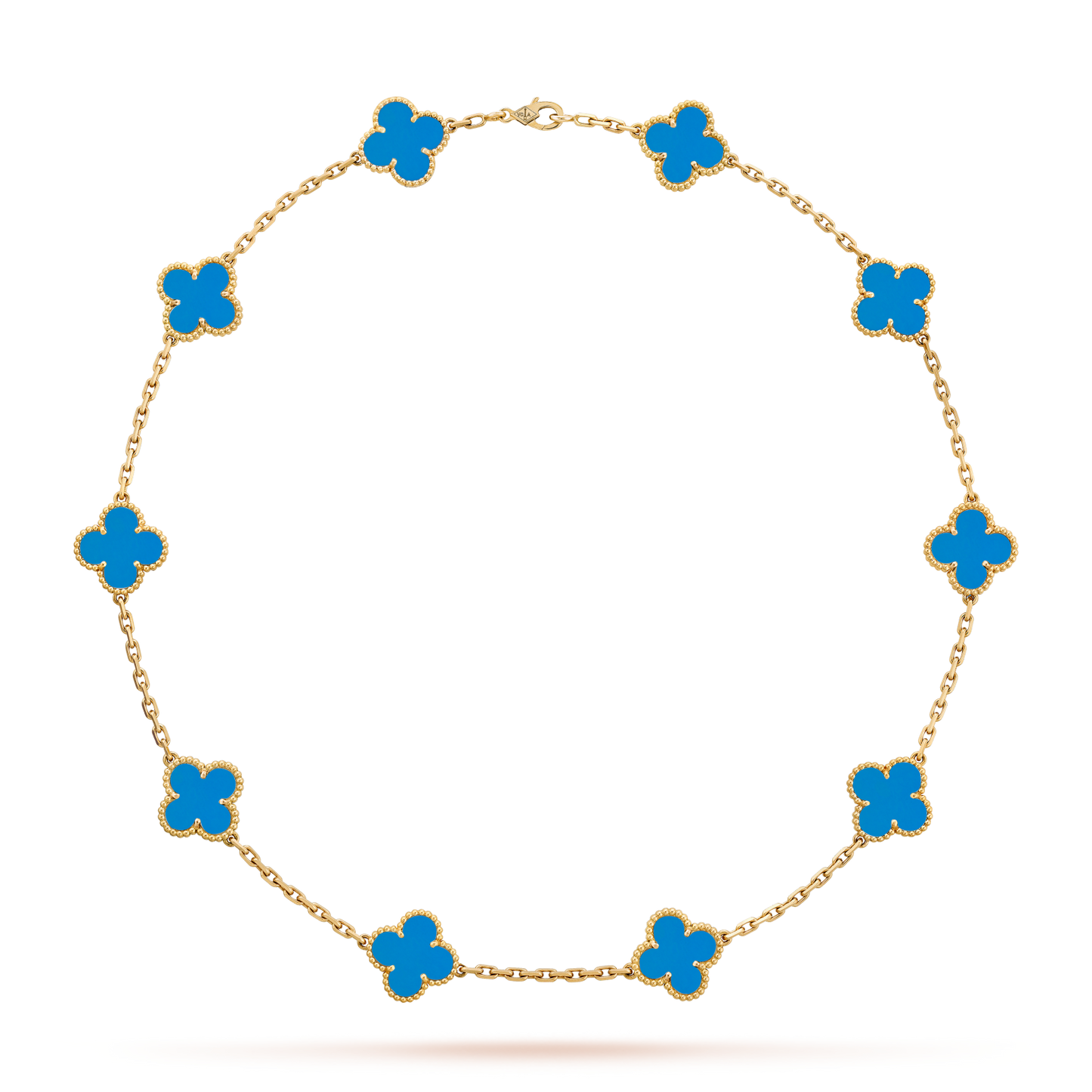 [Topon]CLOVER 10 MOTIFS BLUE AGATE NECKLACE
