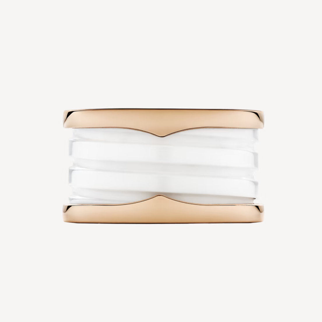 [Topon Jewelry]ZERO 1 FOUR-BAND LOOPS AND WHITE CERAMIC SPIRAL PINK GOLD RING