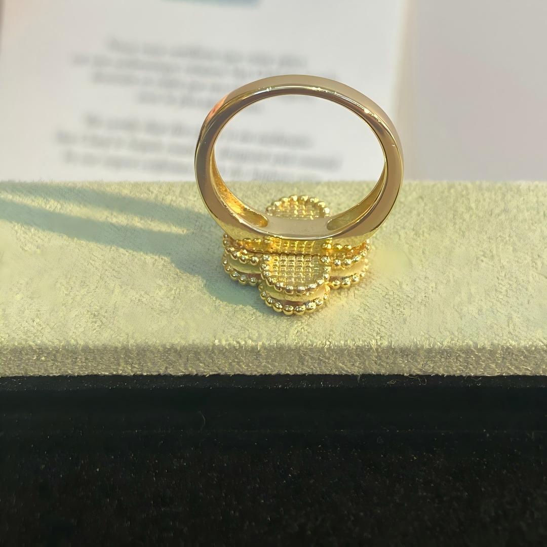 [TOPON]NEW CLOVER PINK ENAMEL RINGS