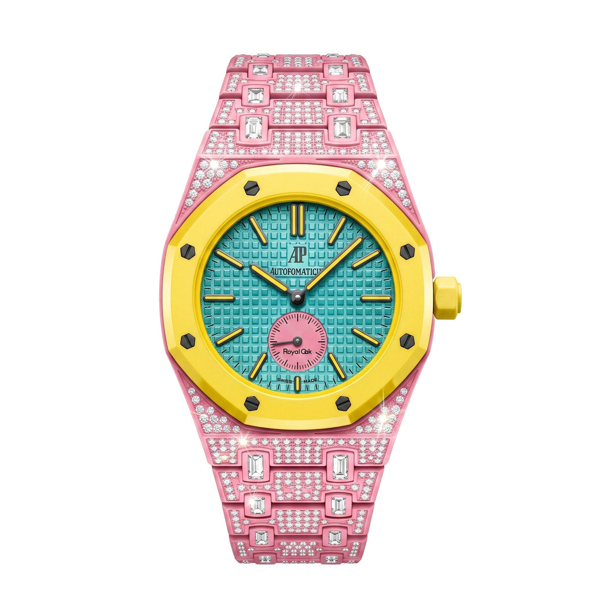 Royal Oak Pop Exclusive Bioceramic Case & Bioceramic Strap Full Diamond