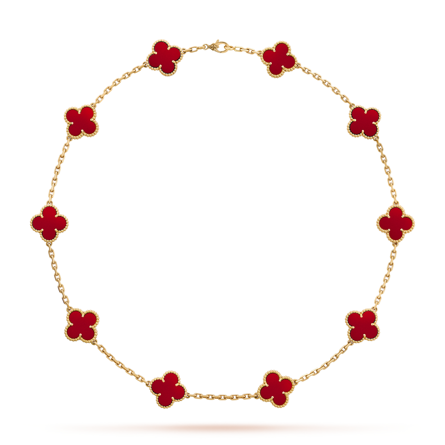 [Topon]CLOVER 10 MOTIFS CARNELIAN NECKLACE