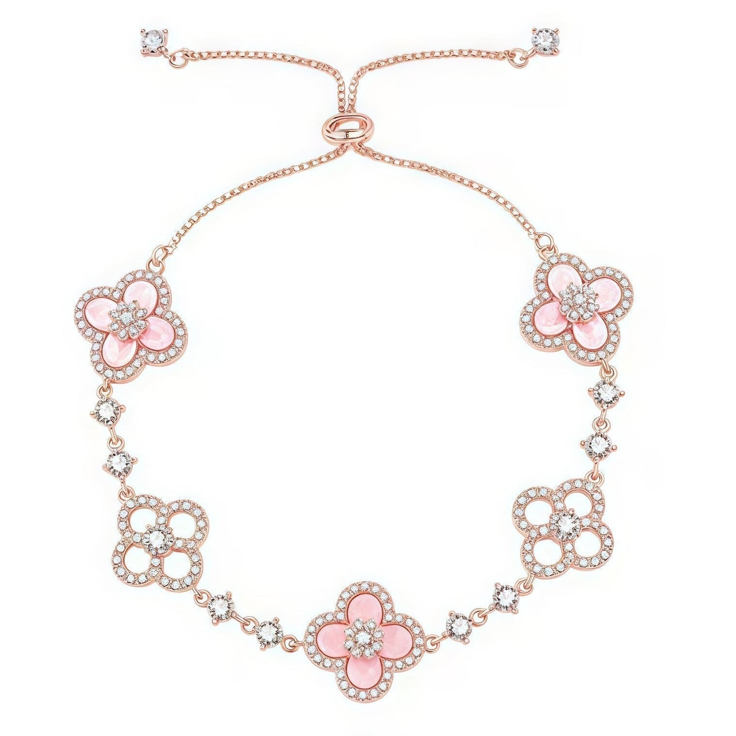 [Topon]CLOVER 5 MOTIF PINK BLUE RED WHITE BRACELET