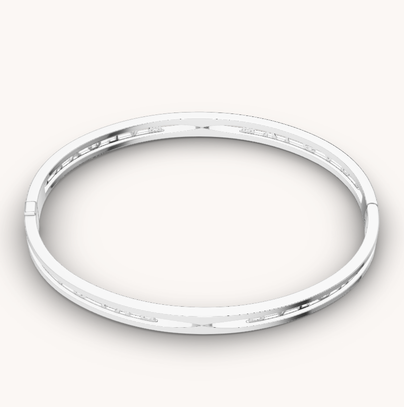 [Topon Jewelry]ZERO 1 SPIRAL LOGO SILVER BRACELET