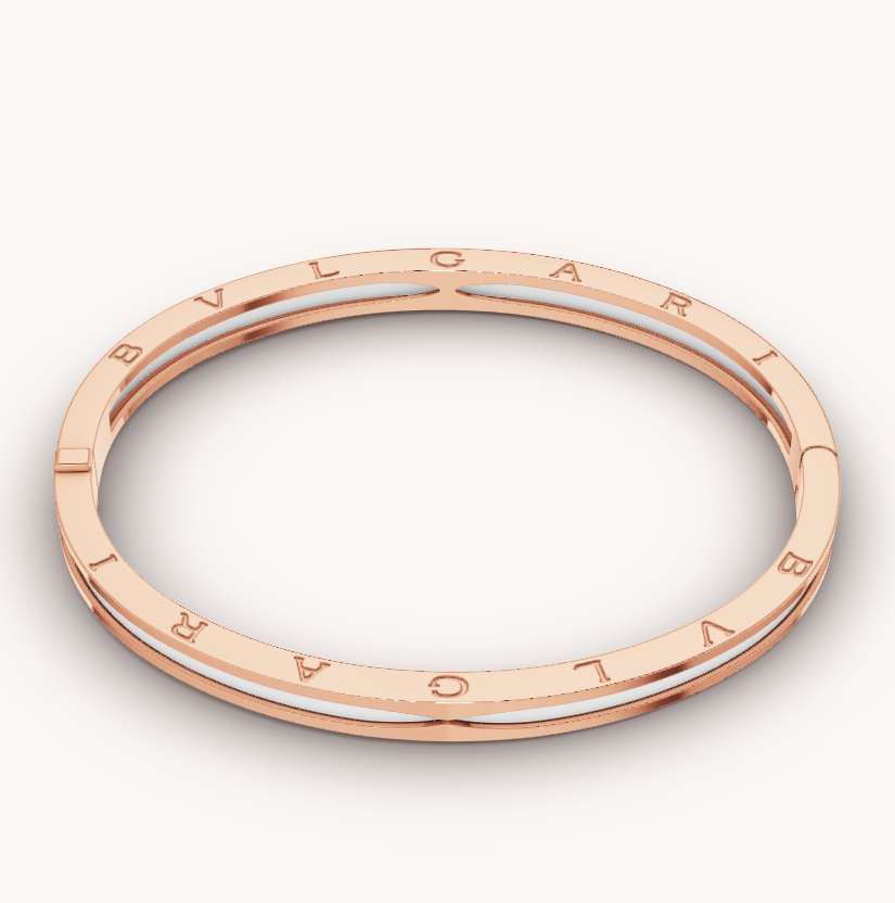 [Topon Jewelry]ZERO 1 PINK GOLD WITH WHITE CERAMIC BRACELET