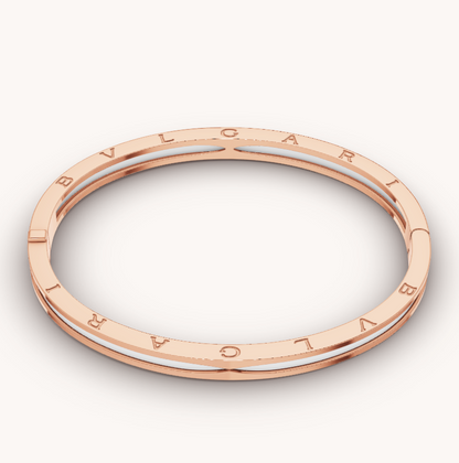 [Topon Jewelry]ZERO 1 PINK GOLD WITH WHITE CERAMIC BRACELET