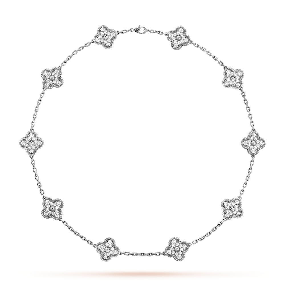 [Topon]CLOVER 10 MOTIFS DIAMOND NECKLACE