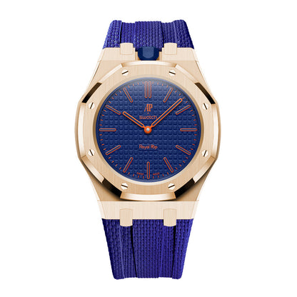 Steel Case & Fluoroelastomer Strap Full‑wrap Embedded Watch Band