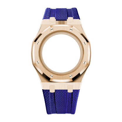 Steel Case & Fluoroelastomer Strap Full‑wrap Embedded Watch Band