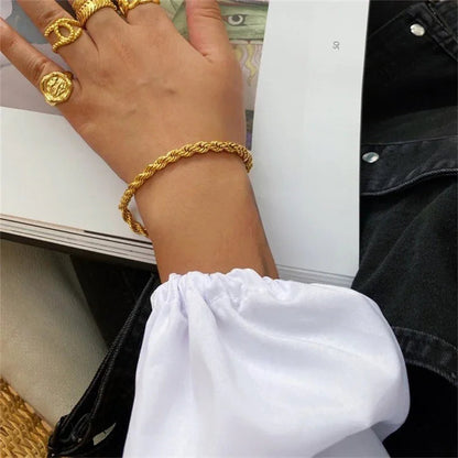 [Topon]Gigi Rope Chain Gold Bracelet