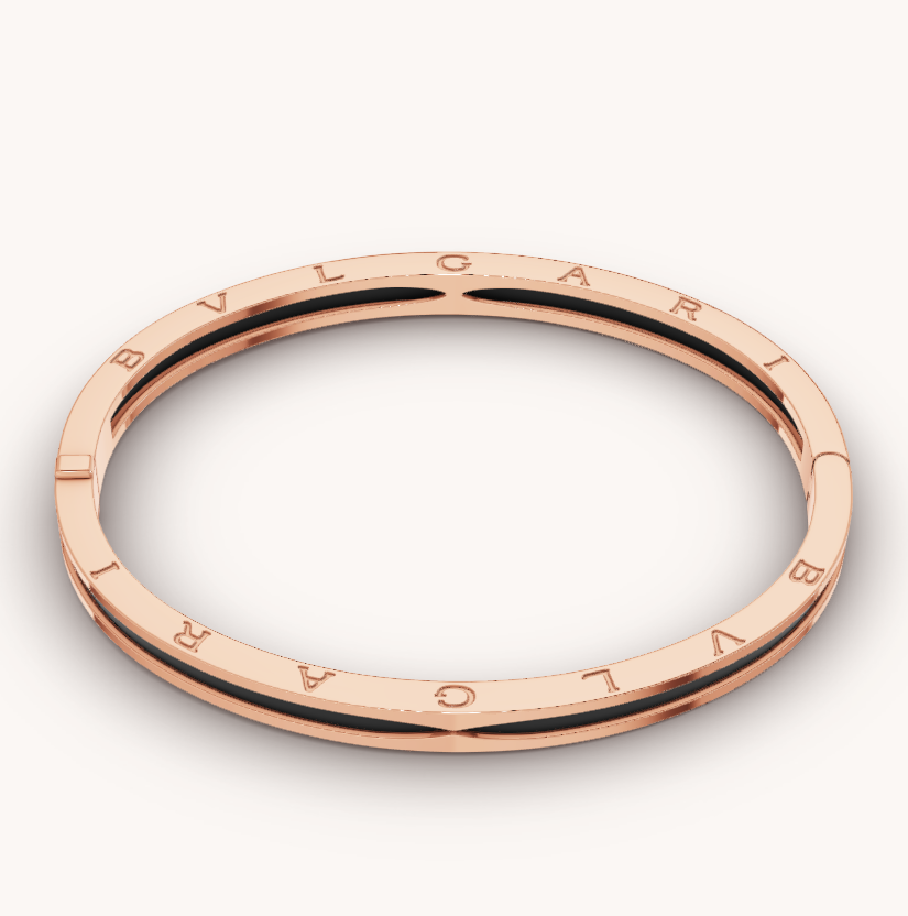 [Topon Jewelry]ZERO 1 PINK GOLD WITH BLACK CERAMIC BRACELET