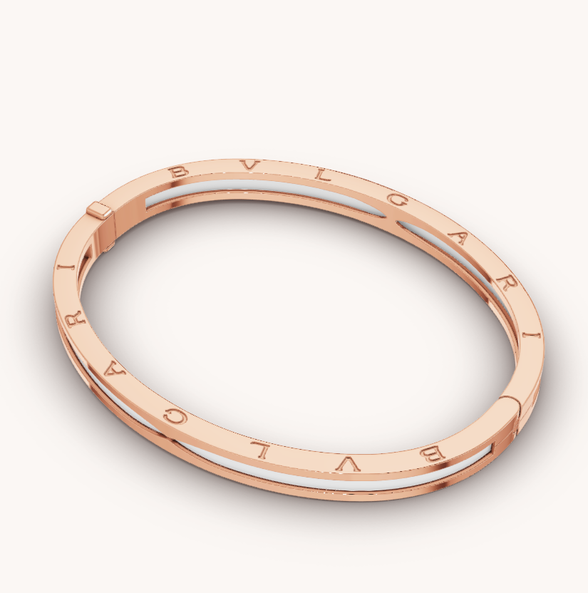 [Topon Jewelry]ZERO 1 PINK GOLD WITH WHITE CERAMIC BRACELET