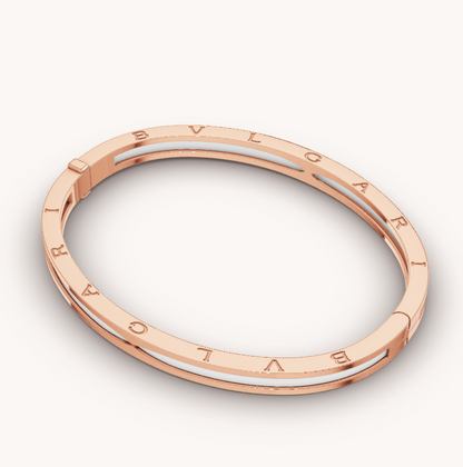 [Topon Jewelry]ZERO 1 PINK GOLD WITH WHITE CERAMIC BRACELET