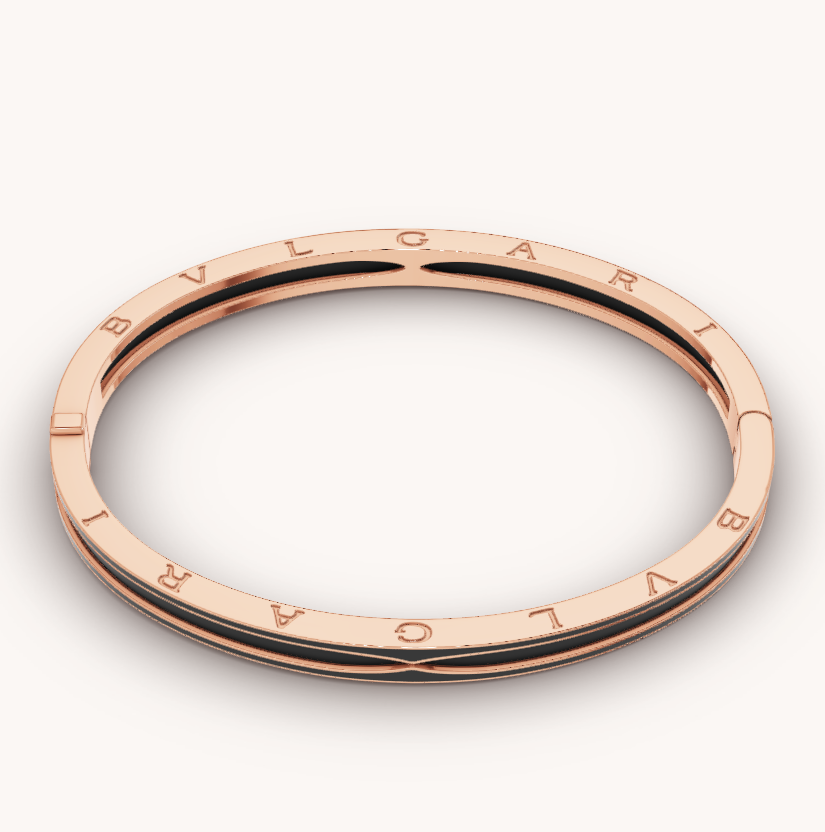 [Topon Jewelry]ZERO 1 PINK GOLD WITH MATTE BLACK CERAMIC BRACELET