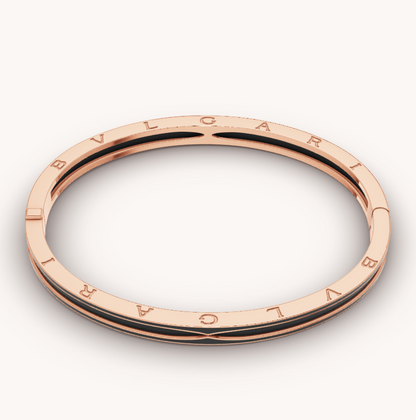 [Topon Jewelry]ZERO 1 PINK GOLD WITH MATTE BLACK CERAMIC BRACELET