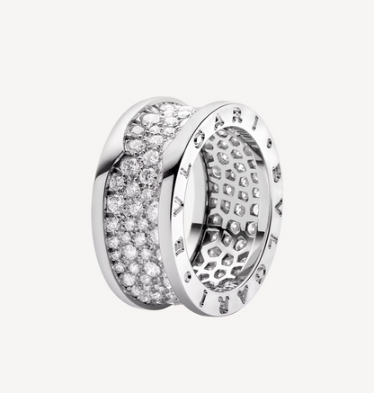 [Topon Jewelry]ZERO 1 WITH PAVED DIAMONDS ON THE SPIRAL RING