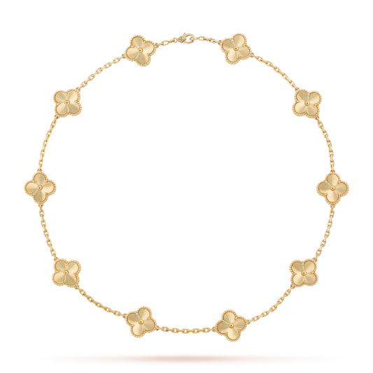 [Topon]CLOVER 10 MOTIFS LASER NECKLACE