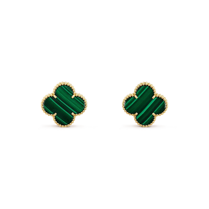 [Topon Jewelry]CLOVER MINI 9.5MM MALACHITE  EARRINGS