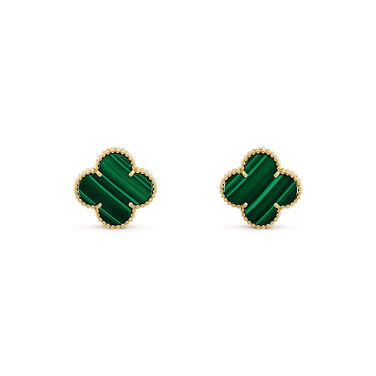 [Topon]CLOVER MINI 9.5MM MALACHITE  EARRINGS