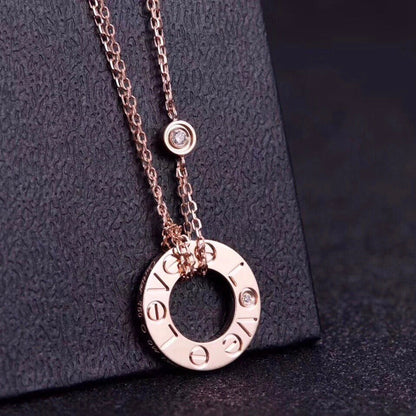 [Topon Jewelry]LOVE NECKLACE 16MM 2 DIAMONDS