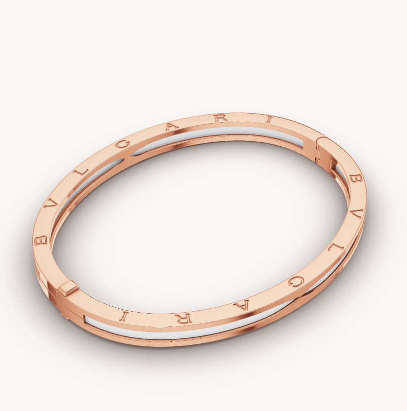 [Topon Jewelry]ZERO 1 PINK GOLD WITH WHITE CERAMIC BRACELET