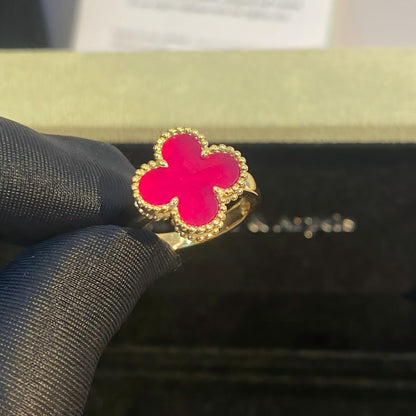 [TOPON]NEW CLOVER PINK ENAMEL RINGS