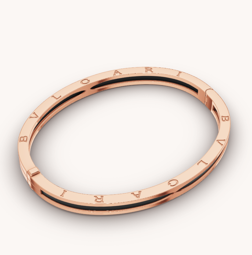 [Topon Jewelry]ZERO 1 PINK GOLD WITH BLACK CERAMIC BRACELET