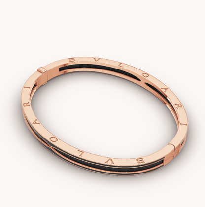 [Topon Jewelry]ZERO 1 PINK GOLD WITH MATTE BLACK CERAMIC BRACELET