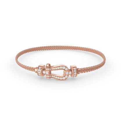 [Topon]FORCE SMALL HORSESHOE  DIAMOND CHAIN ROPE BRACELET