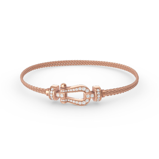 [Topon]FORCE SMALL HORSESHOE  DIAMOND CHAIN ROPE BRACELET