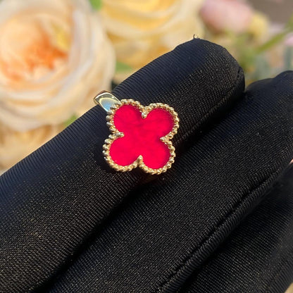 [TOPON]NEW CLOVER PINK ENAMEL RINGS